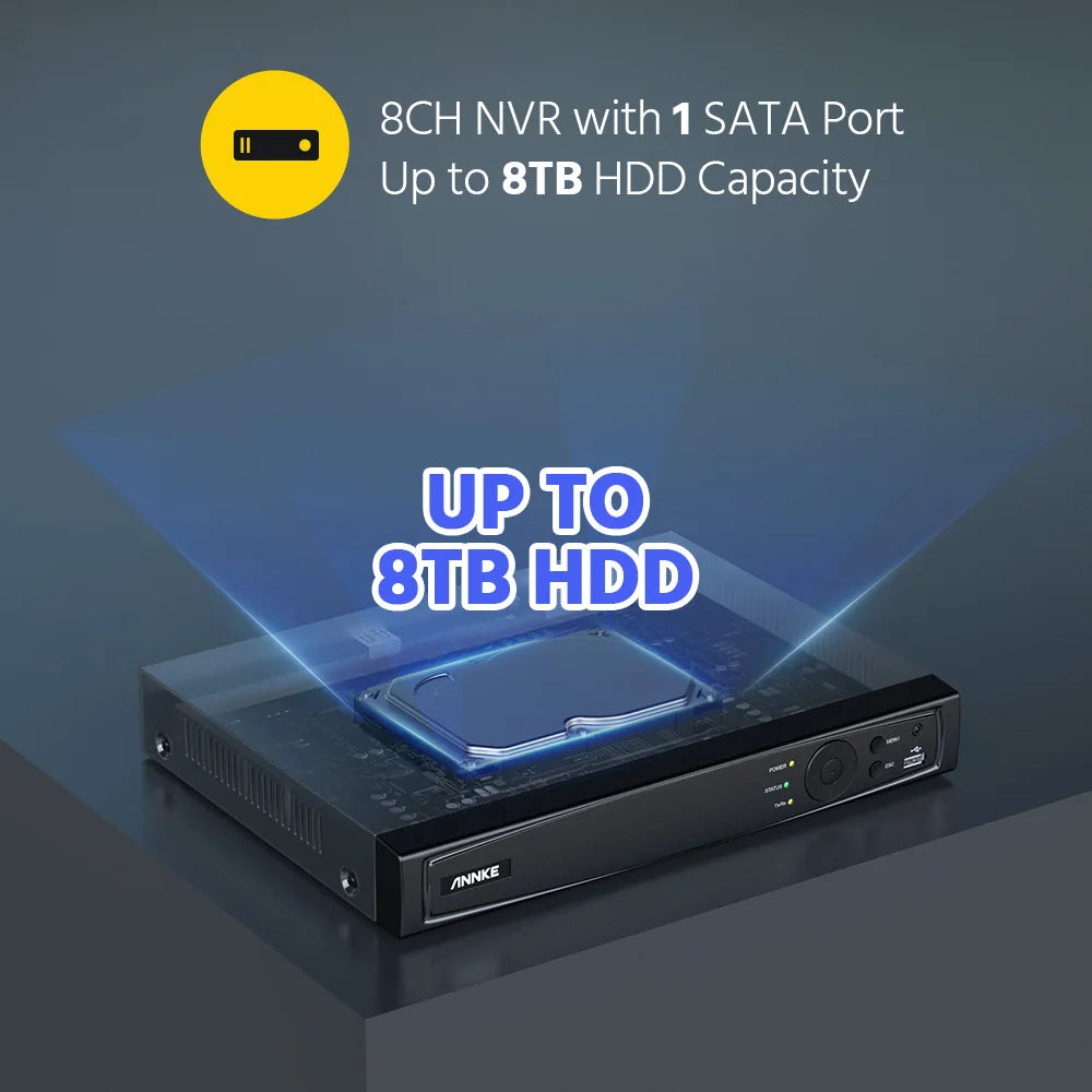 ANNKE 8/16 Channel 12MP PoE NVR Video Surveillance Recorder