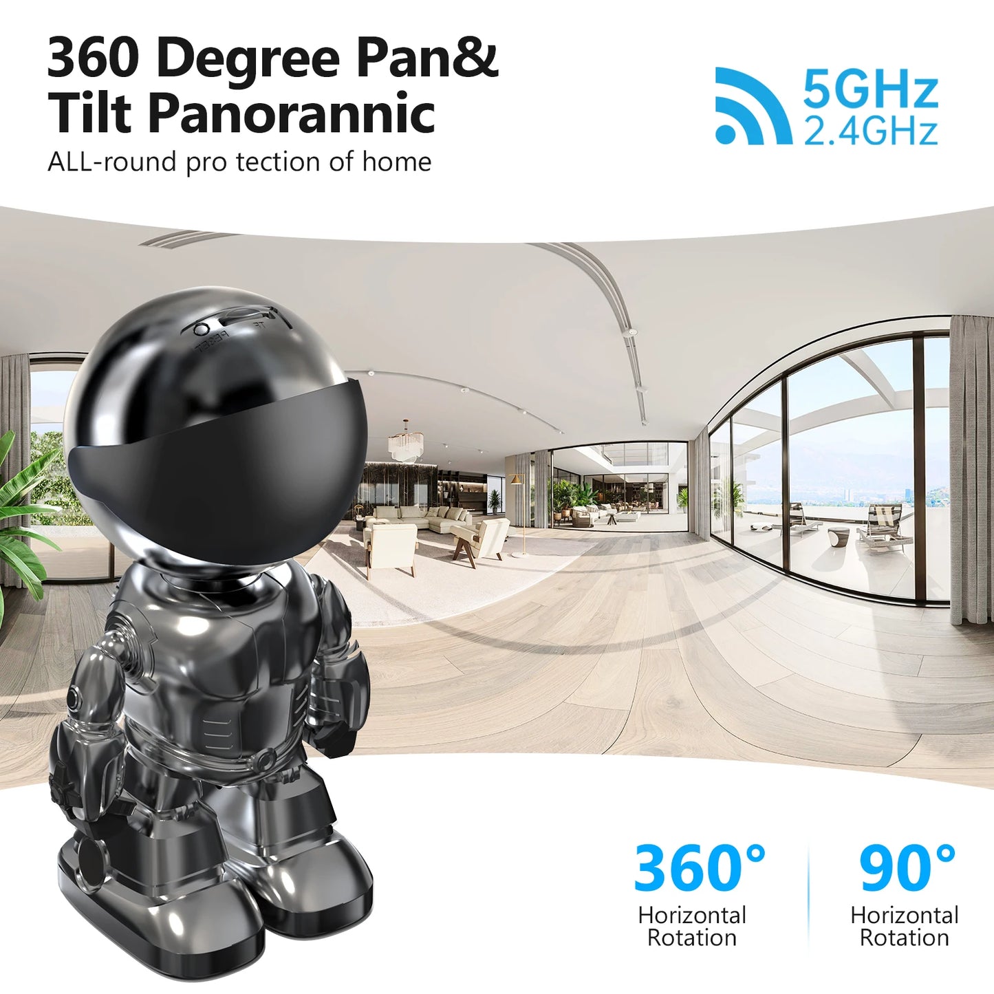 Noahtec Robot Camera Wifi 3MP Indoor Home Security Camera Night Vision Two Way Audio Auto Tracking Indoor Baby Monitor