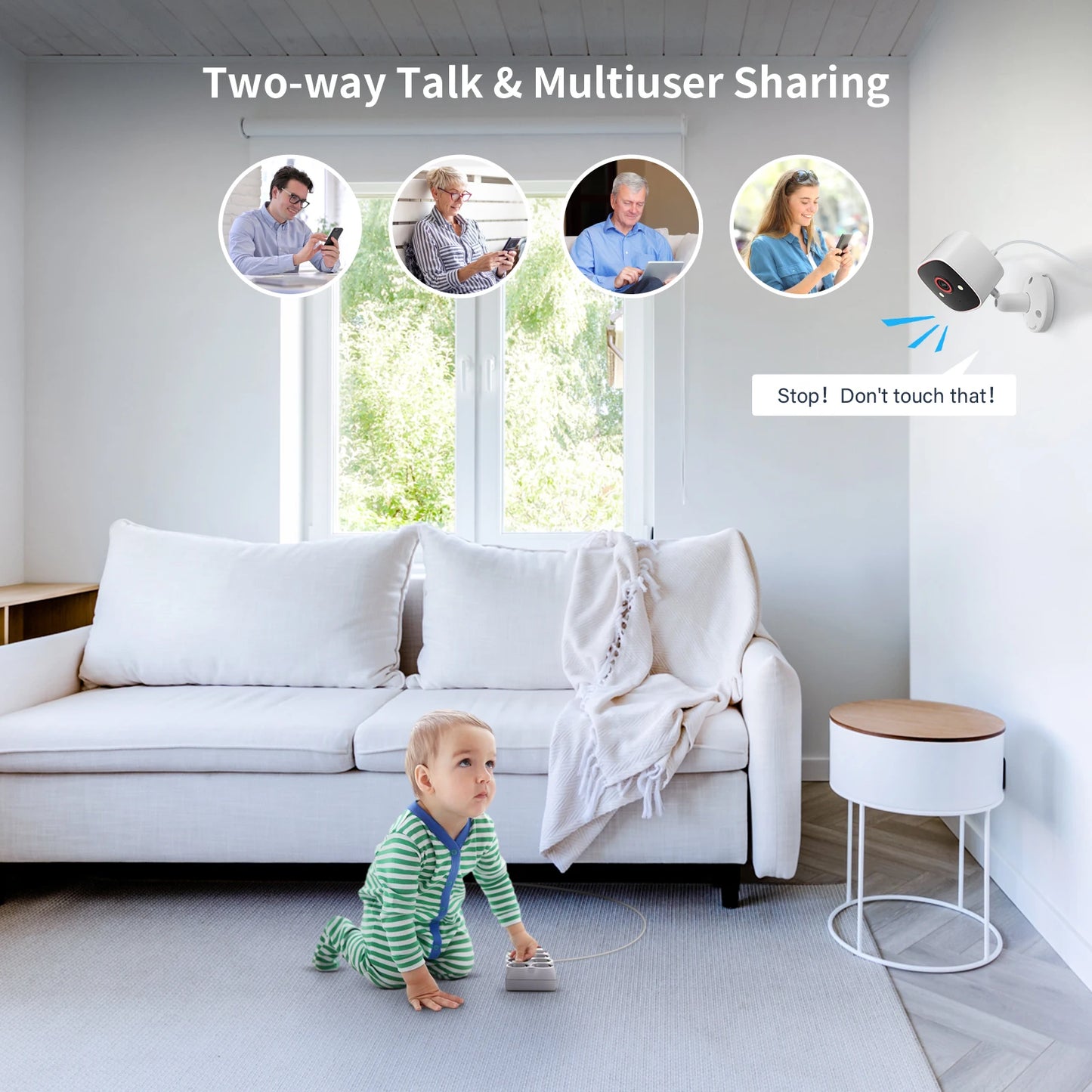 JENNOV Outdoor Indoor 2K WiFi Security Camera With Night Vision