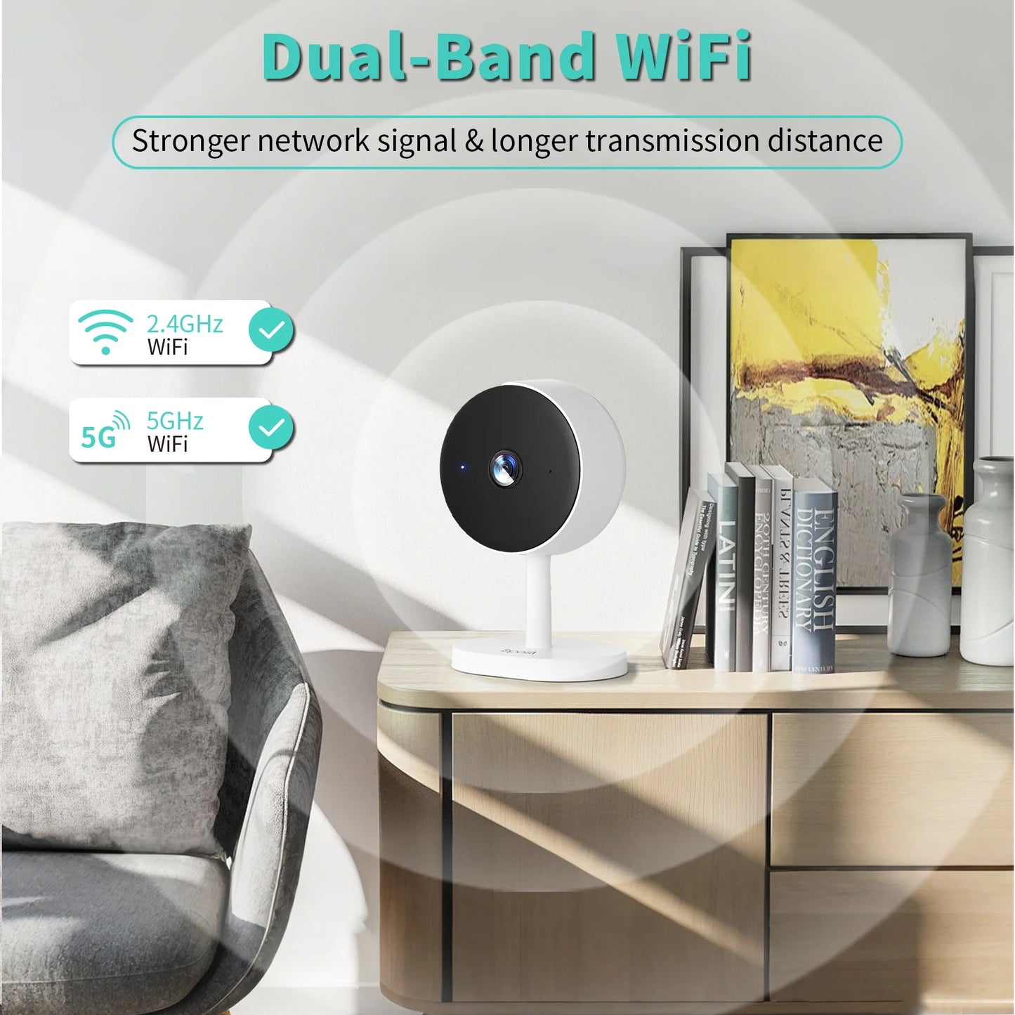 Smart 3MP HD Indoor Home Security Camera for Baby/Elder/Pet/Nanny,With Real-time APP Alert,2-Way Audio,Human body detection