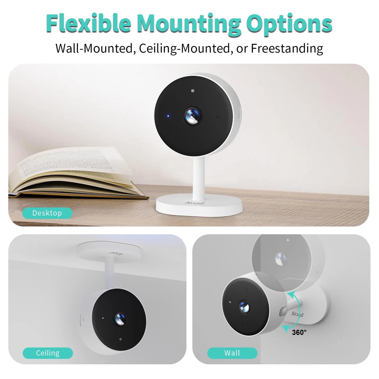 Smart 3MP HD Indoor Home Security Camera for Baby/Elder/Pet/Nanny,With Real-time APP Alert,2-Way Audio,Human body detection