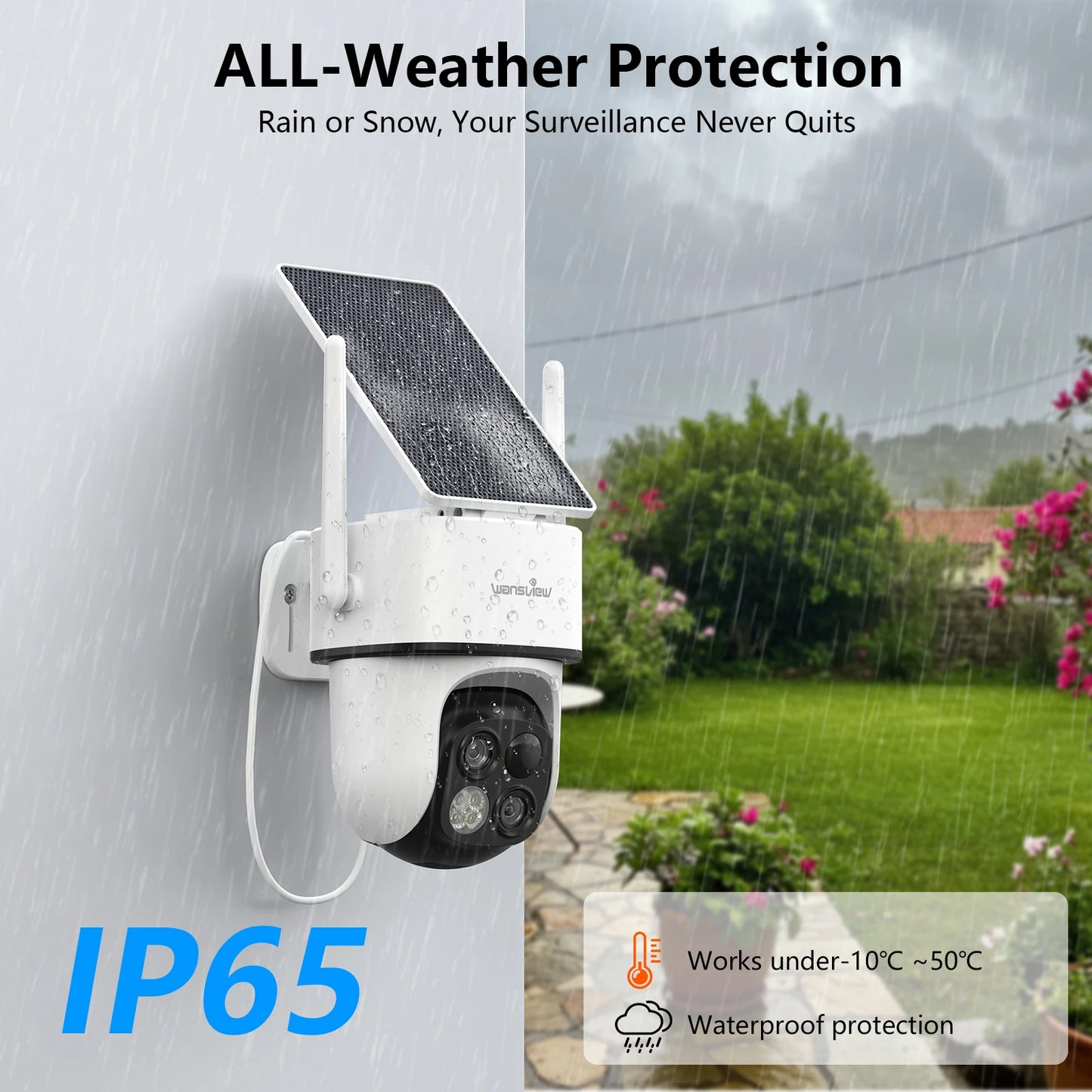 Wansview 2K Surveillance Dual Lens Wifi Camera Outdoor Wireless PTZ Security IP Camera Motion Detection HD Color Night Vision