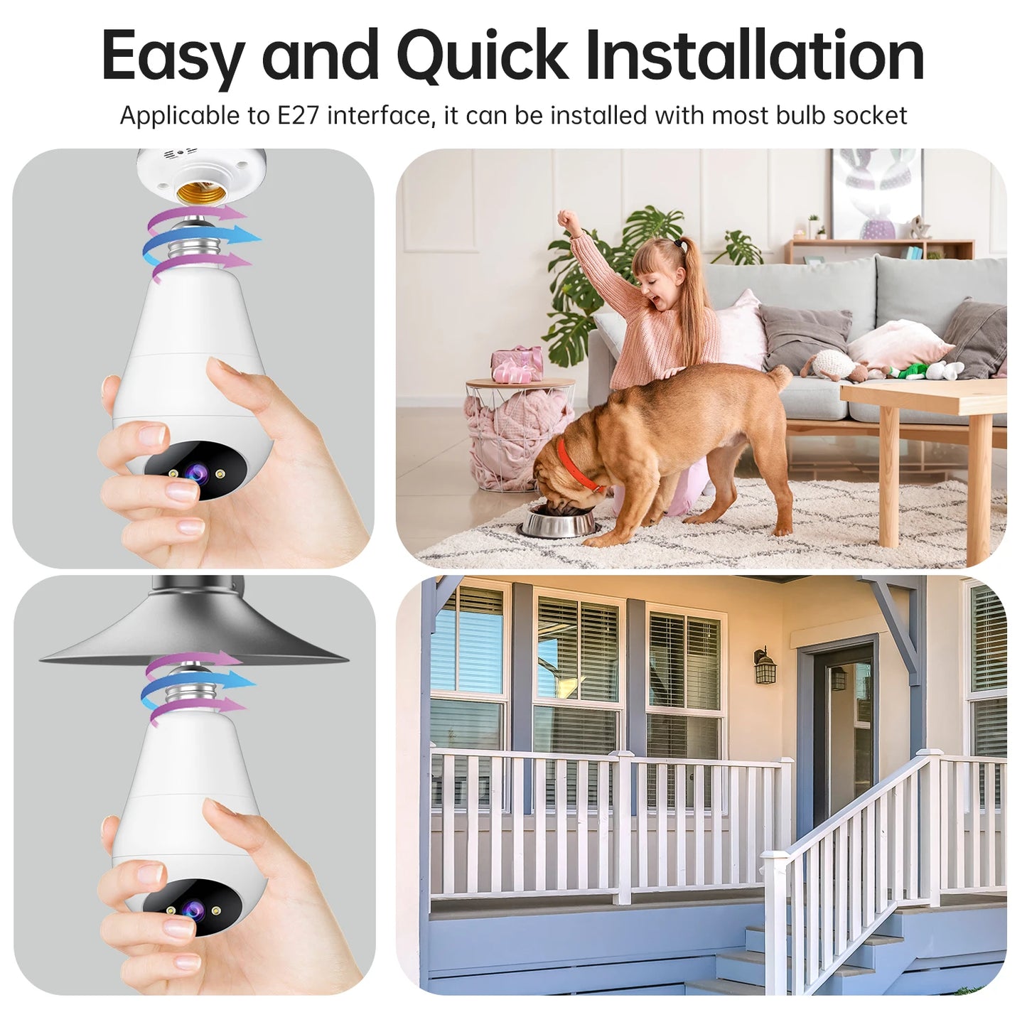 JOOAN 2K WiFi IP Camera E27 Bulb Surveillance Auto Tracking Two Way Audio