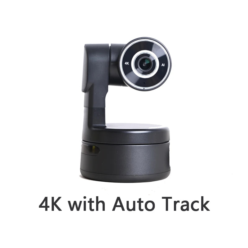 AI Function 4K PTZ Webcam with Mics Camera 3X Digital Zoom Auto Track Focus for Youtube Living Stream Online Meet Video Camera