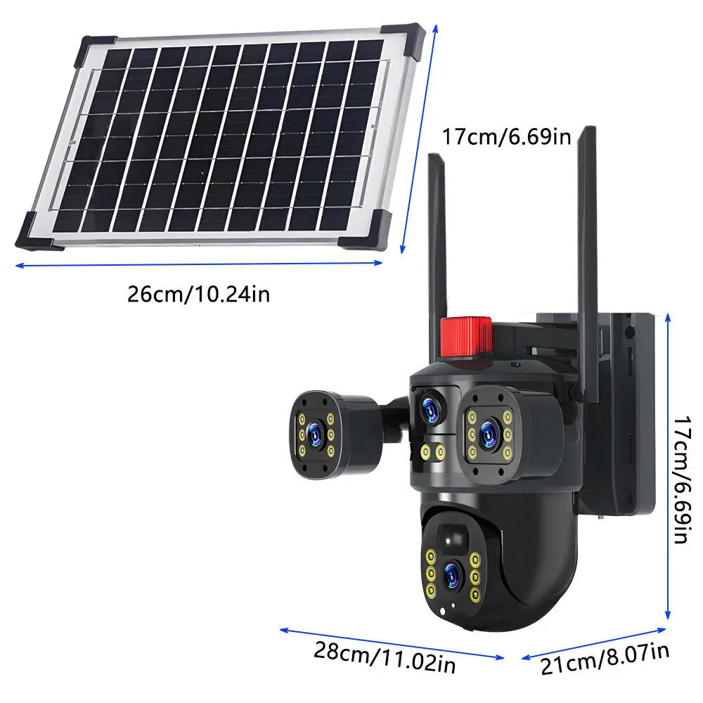 6MP 2.4G WIFI Security Camera HD Outdoor Surveillance Camera 360 Degree Auto Tracking Night Vision Dual Lens Voice Intercom