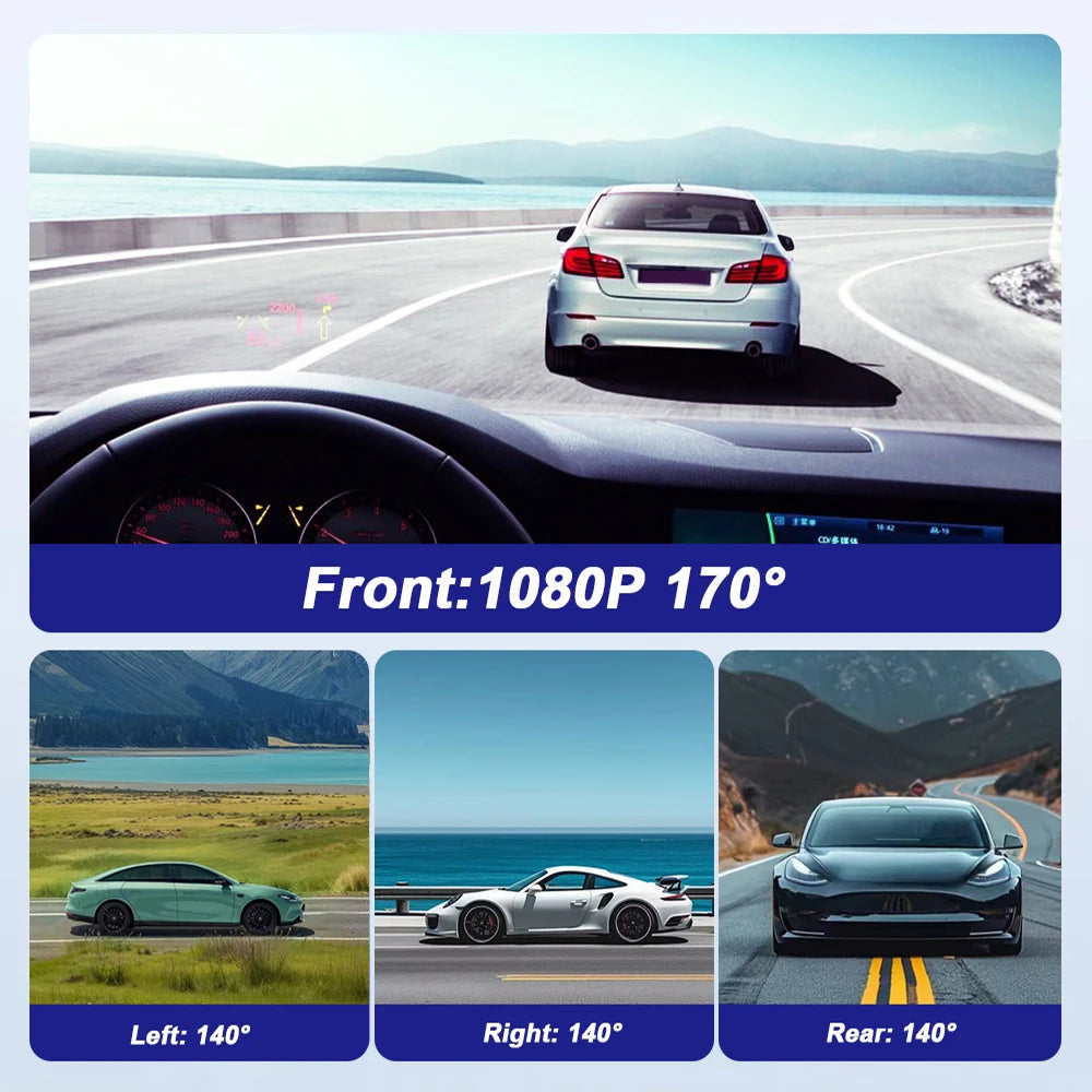 Etymoofox 4-Channel WiFi Dash Cam With 1080p Recording