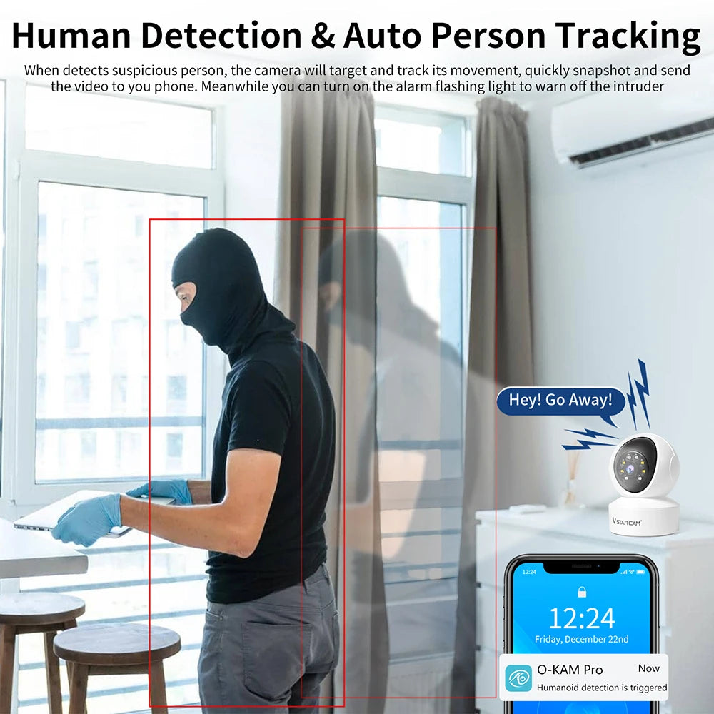 Vstarcam Indoor Security Camera 360 Degree Coverage 1080P Night Vision