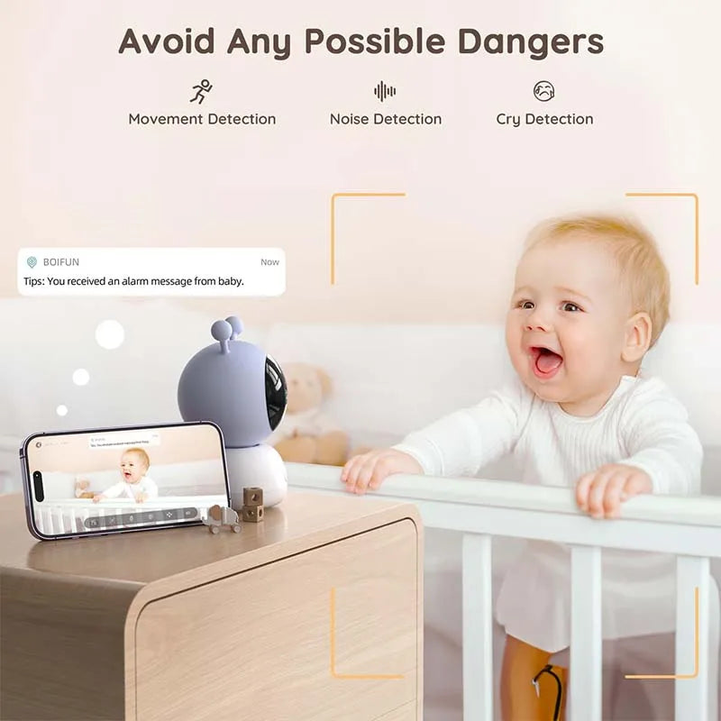 BOIFUN Baby Monitor With 1080P WiFi, App, Motion Tracking