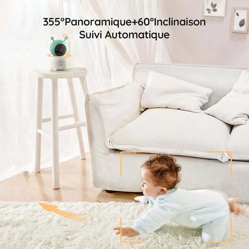 BOIFUN 2K Baby Monitor Camera with 360 Rotation and App