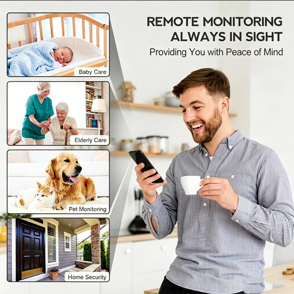 Tuya Smart Life 5MP Indoor WiFi PTZ Camera, 360° Auto Tracking Baby Monitor, One-touch Call Two Way Talk, Color Night Vision Remote Access Surveillance Cam, Clearance Sale