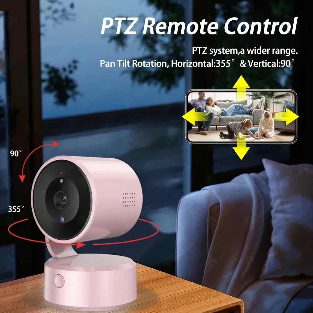 Tuya Smart Life 5MP Indoor WiFi PTZ Camera, 360° Auto Tracking Baby Monitor, One-touch Call Two Way Talk, Color Night Vision Remote Access Surveillance Cam, Clearance Sale