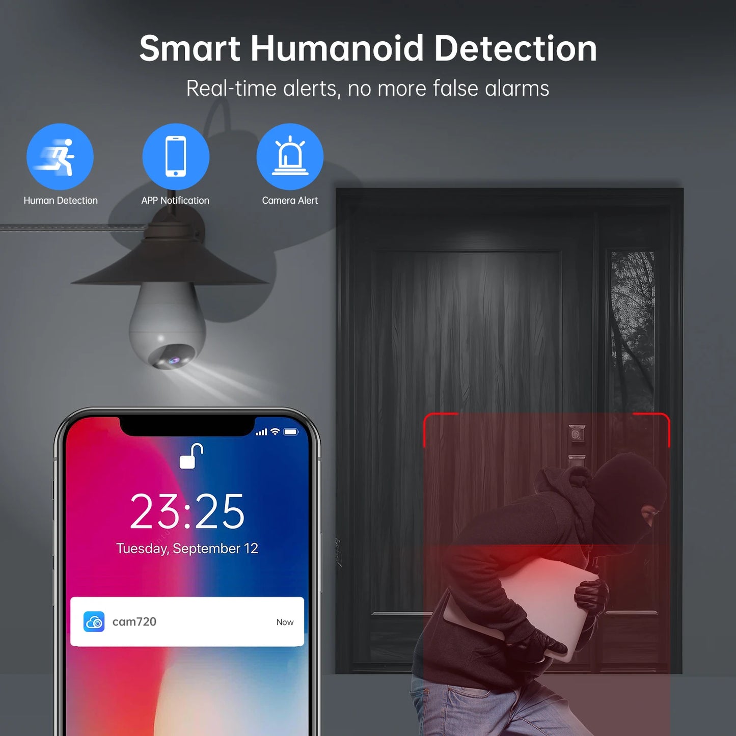 JOOAN 2K WiFi IP Camera E27 Bulb Surveillance Auto Tracking Two Way Audio