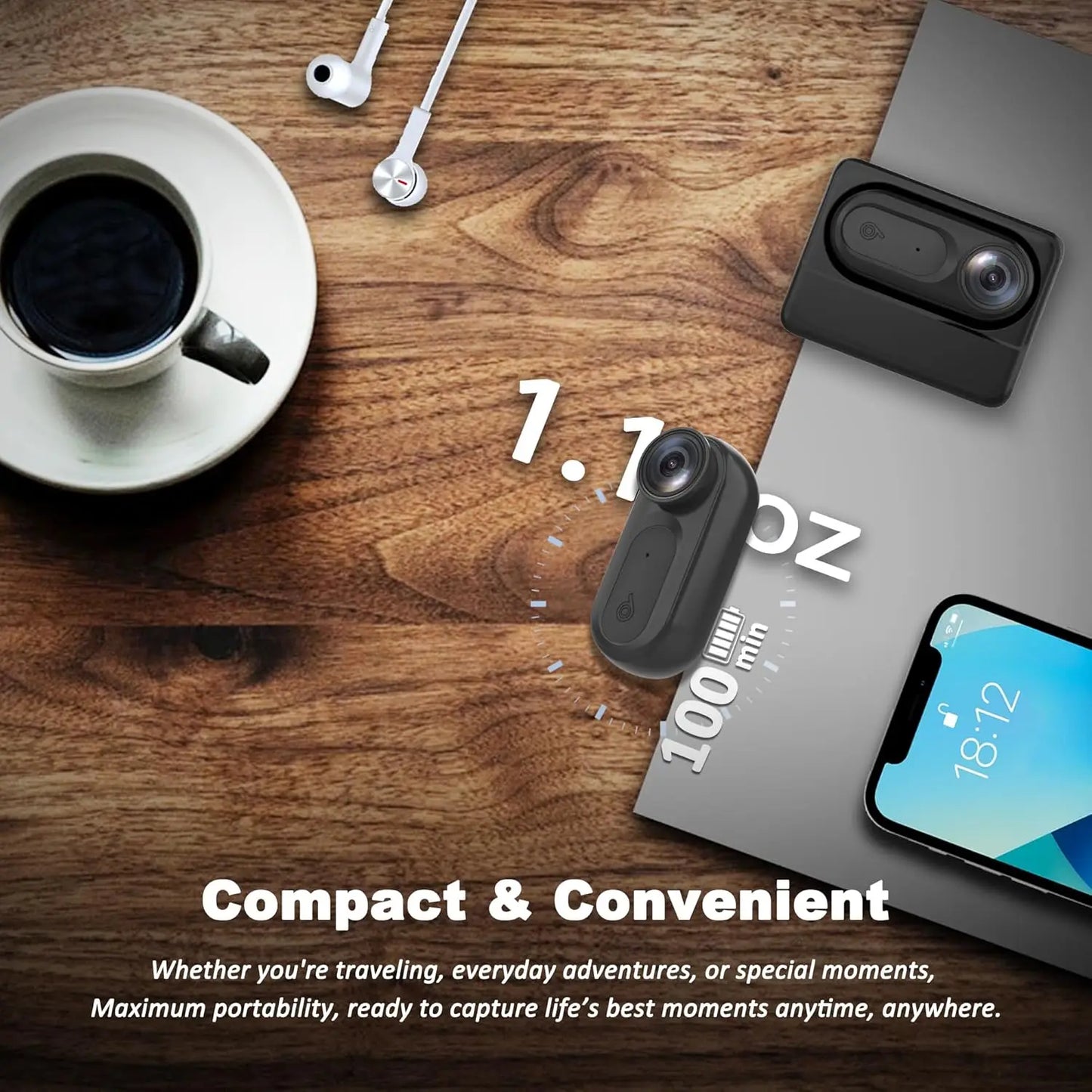 Upgraded Waterproof Big Battery 1080P 64GB Small Hot selling WiFi  video portable thumb pocket action sports mini camera