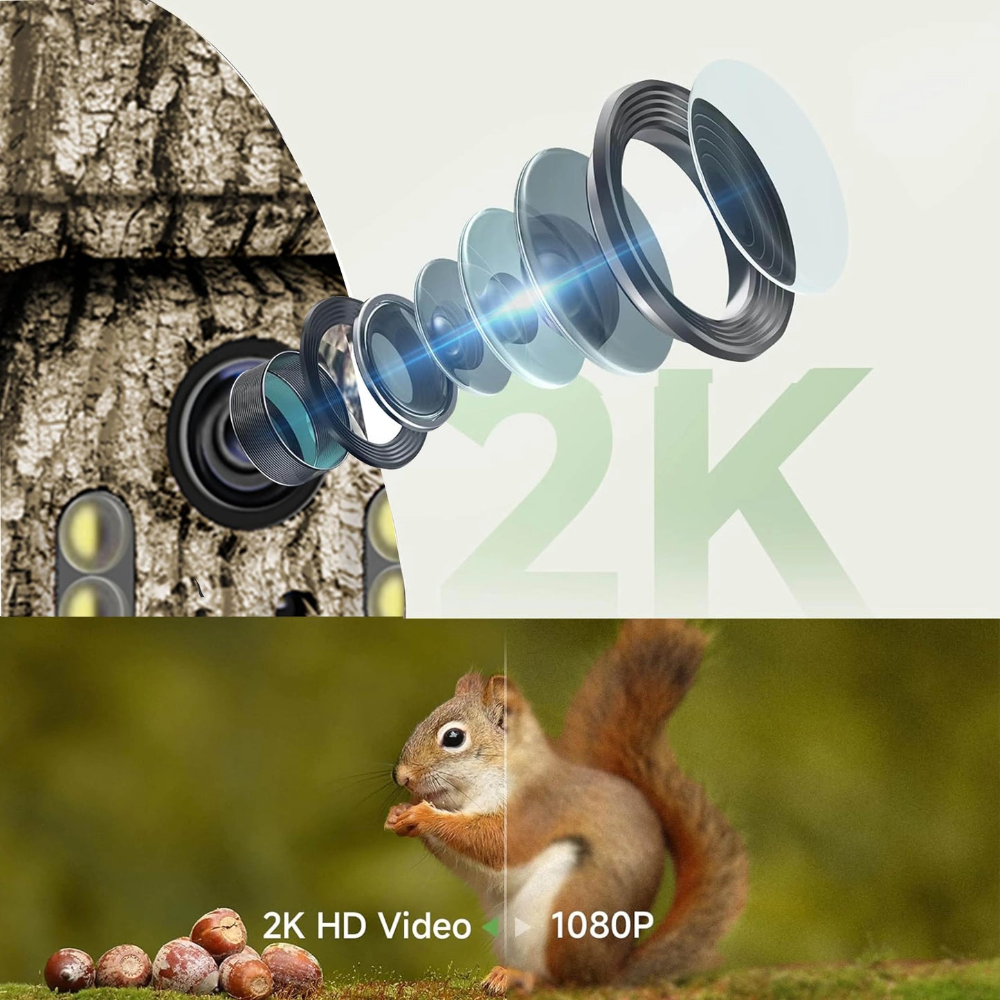 4G LTE Solar Trail Camera 360 Degree Live View 2K AI Motion Detection