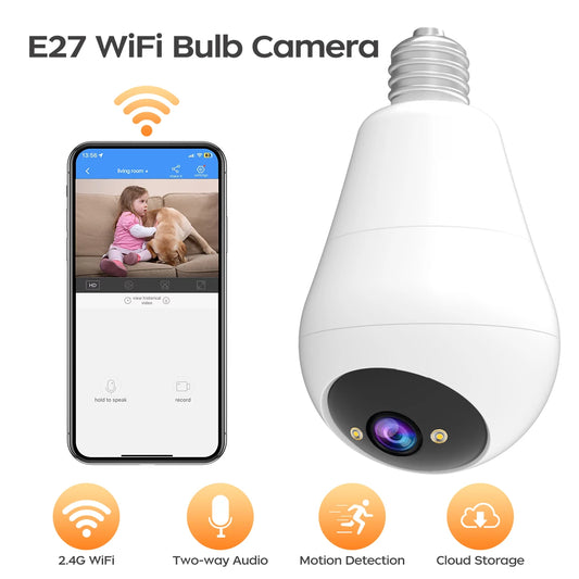 JOOAN 2K WiFi IP Camera E27 Bulb Surveillance Auto Tracking Two Way Audio