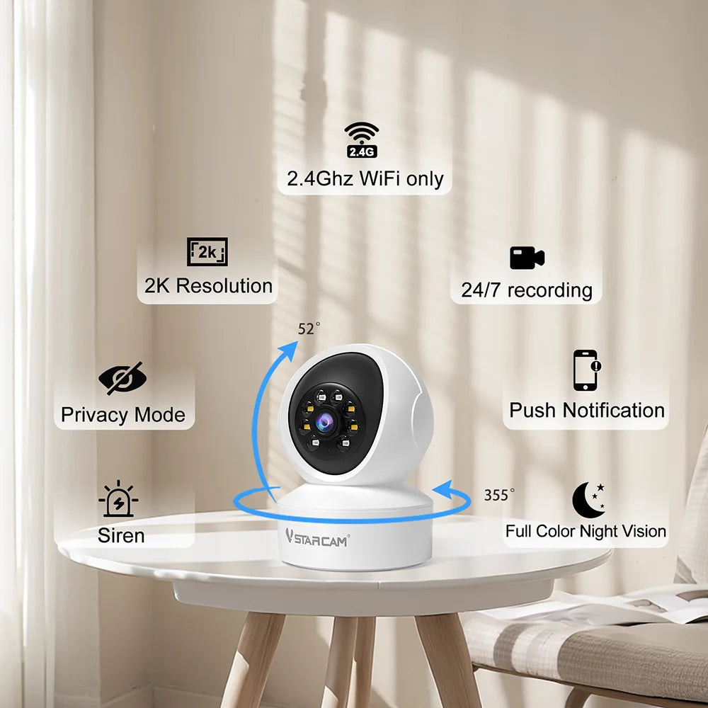Vstarcam Indoor Security Camera 360 Degree Coverage 1080P Night Vision