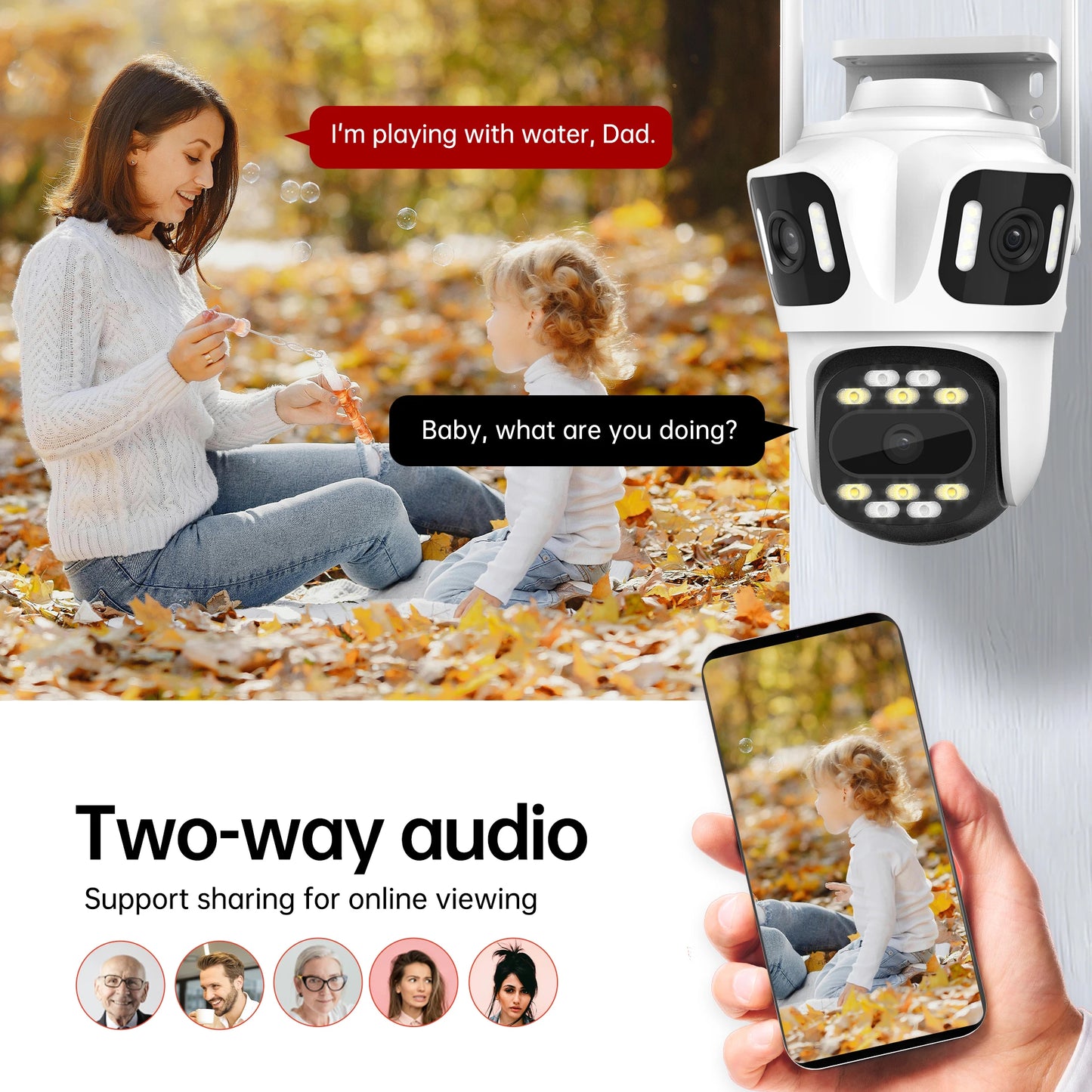 SECUEY 12MP 6K WiFi Outdoor PTZ CCTV Camera Three Lens
