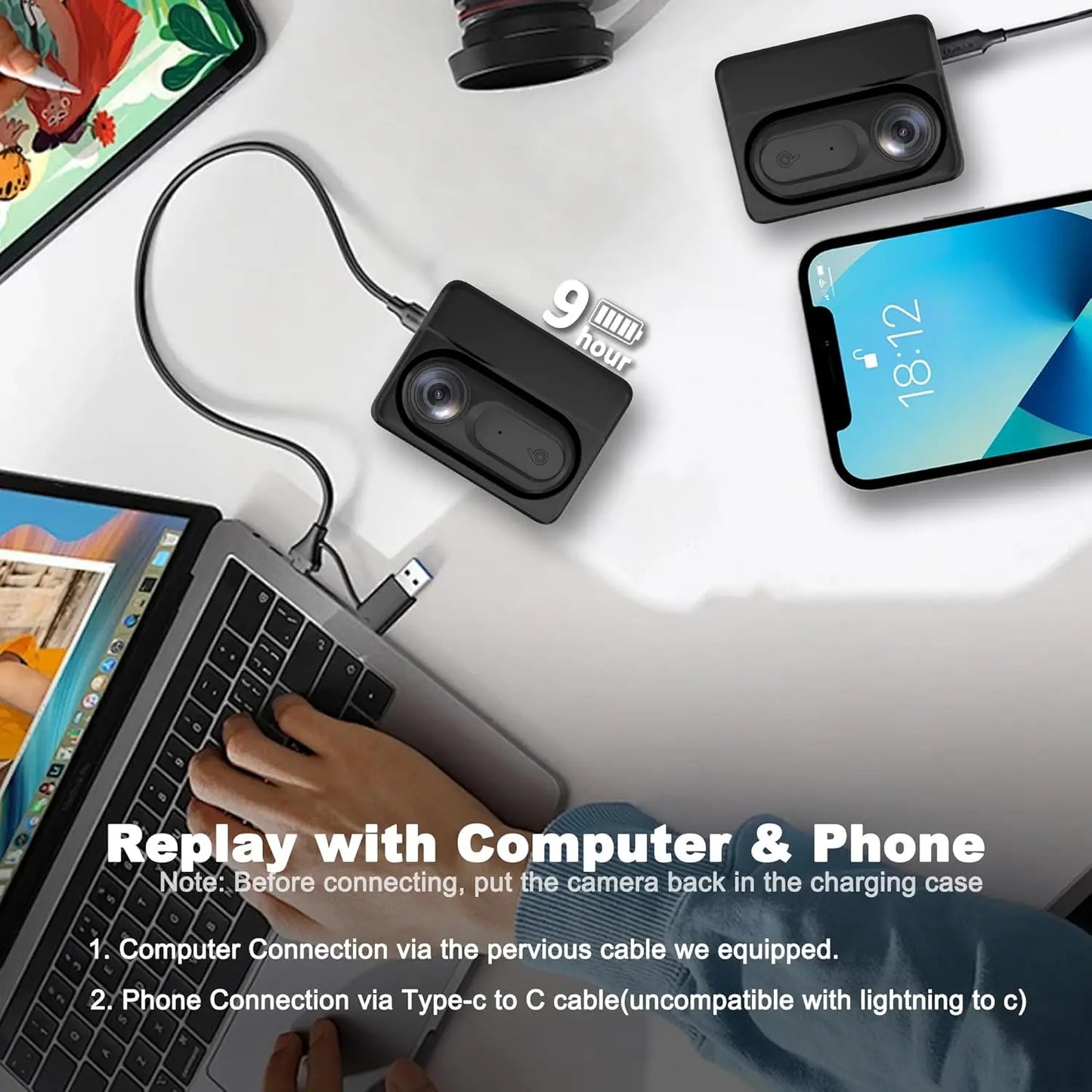 Upgraded Waterproof Big Battery 1080P 64GB Small Hot selling WiFi  video portable thumb pocket action sports mini camera