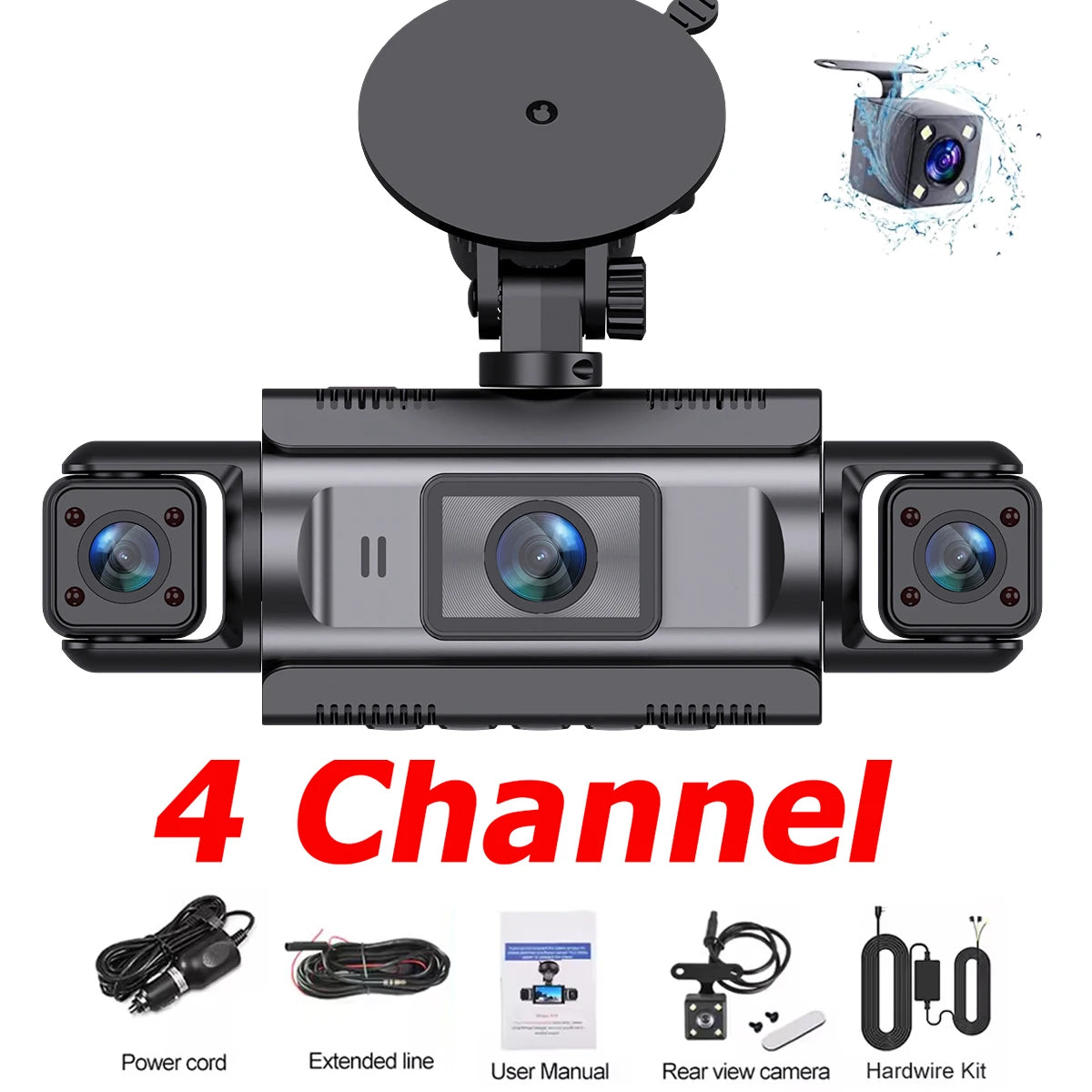 Etymoofox 4-Channel WiFi Dash Cam With 1080p Recording