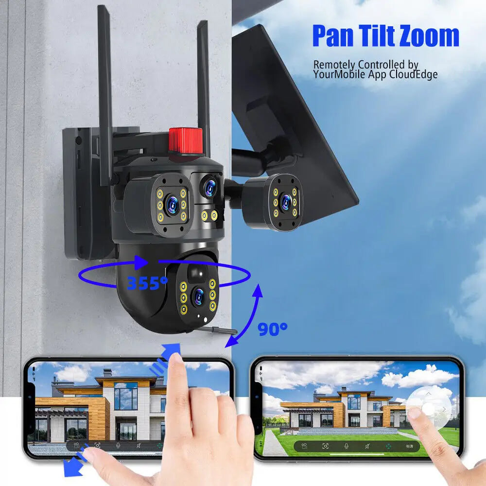 6MP 2.4G WIFI Security Camera HD Outdoor Surveillance Camera 360 Degree Auto Tracking Night Vision Dual Lens Voice Intercom