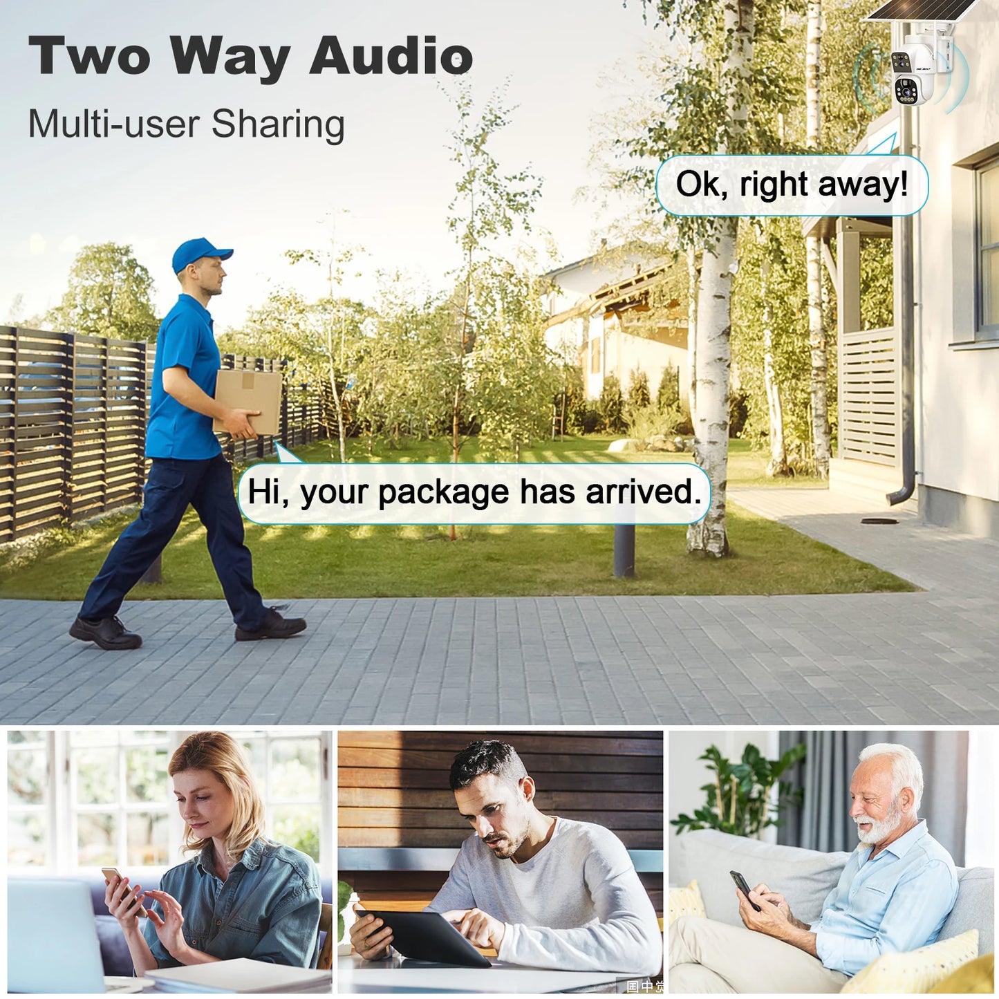 GENBOLT Outdoor Solar Security WIFI Camera AOV 24/7,Dual Motion Detection,15600mAh Battery Night Vision for Patio/Garage