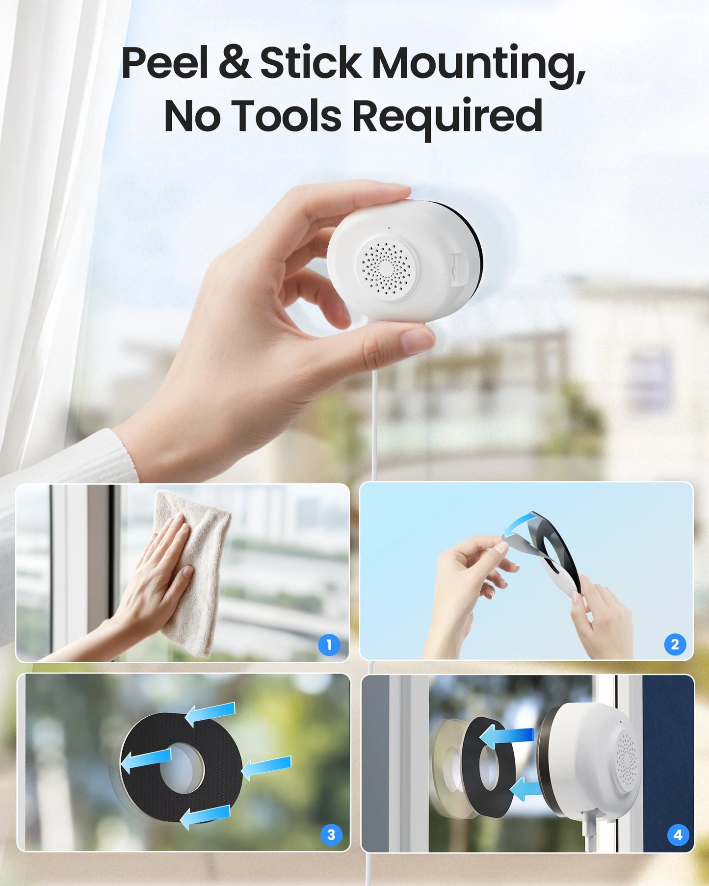 ZOSI 3MP 2K Window Security Camera Full Color Night Vision 2-Way Talk AI Detection 2.4/5GHz WiFi Easy Install Home Surveillance