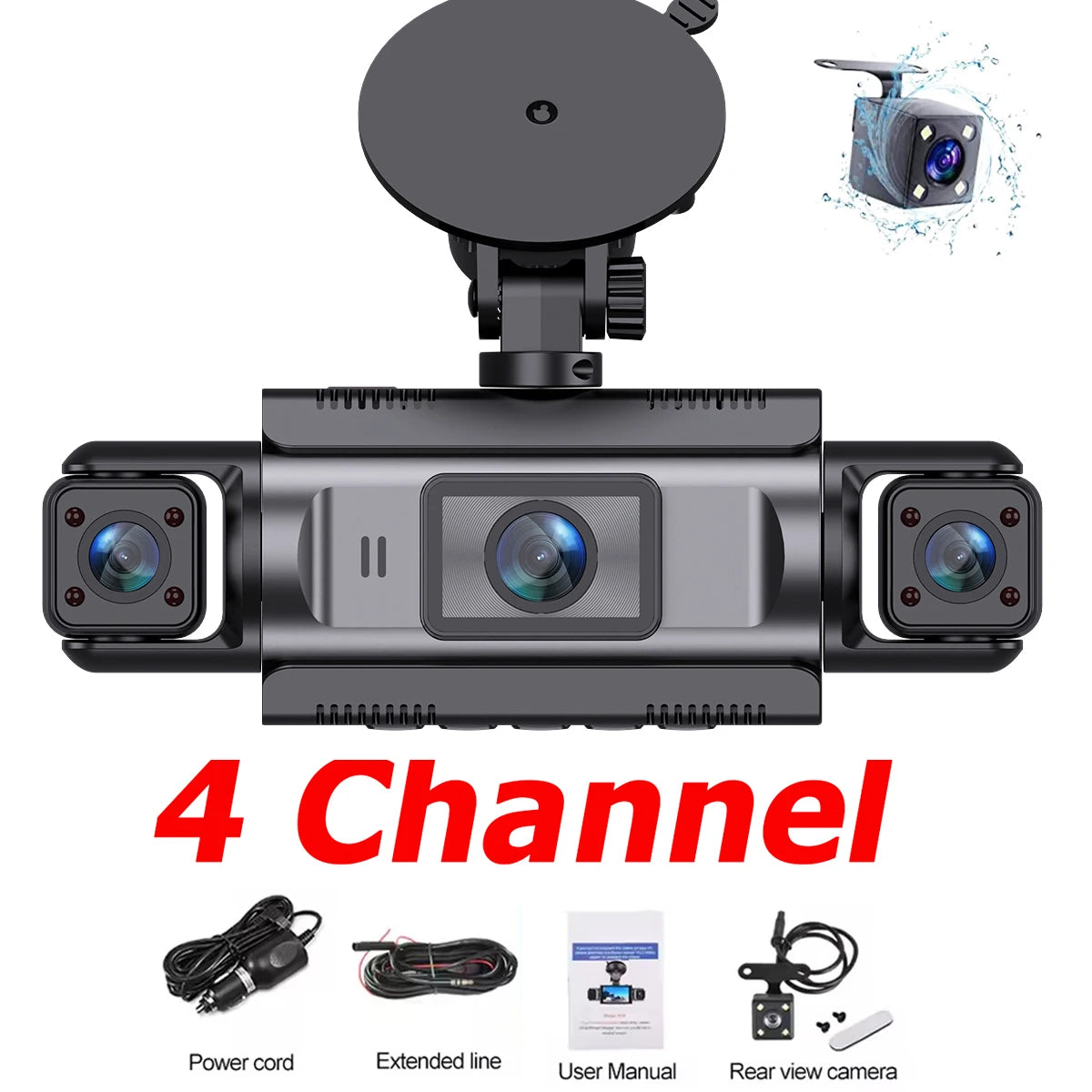 Etymoofox 4-Channel WiFi Dash Cam With 1080p Recording